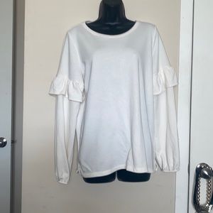 Old Navy Ruffled sleeves Sweatshirt Color: cream Size Large